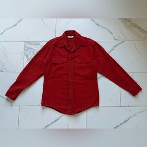 Vintage 1970s 70s Duxbak Long Sleeve Flannel Shirt Size M Burnt Orange